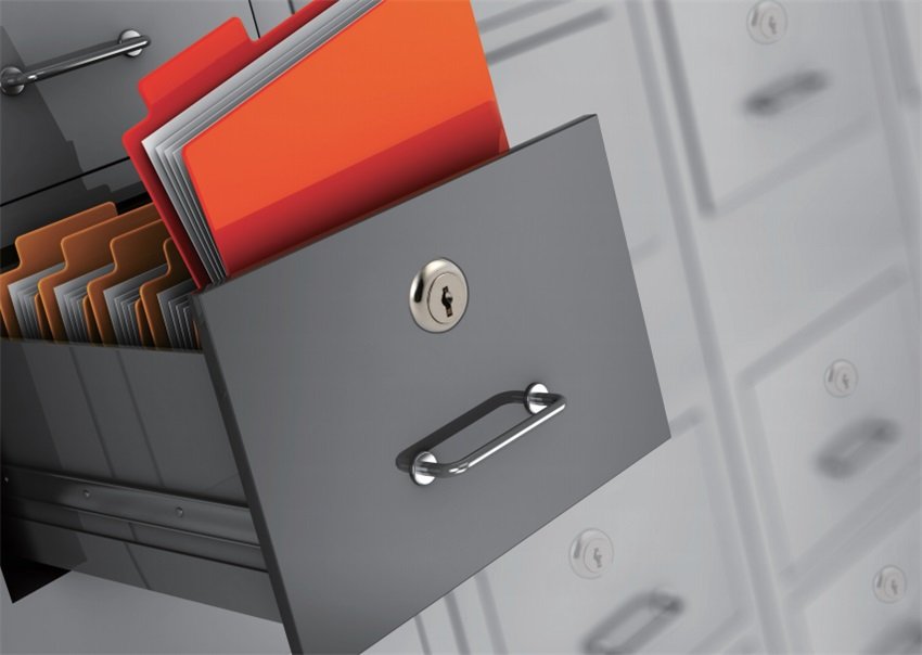 What locks can be installed on file cabinets?
